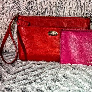 NWT - COACH POP-UP POUCH IN BI-COLOR CROSSGRAIN LEATHER (F53014)